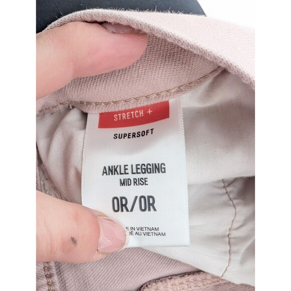 Express Pink Stretch + Super Soft Ankle Legging Mid Rise Distressed Size 0 Reg - Picture 4 of 8